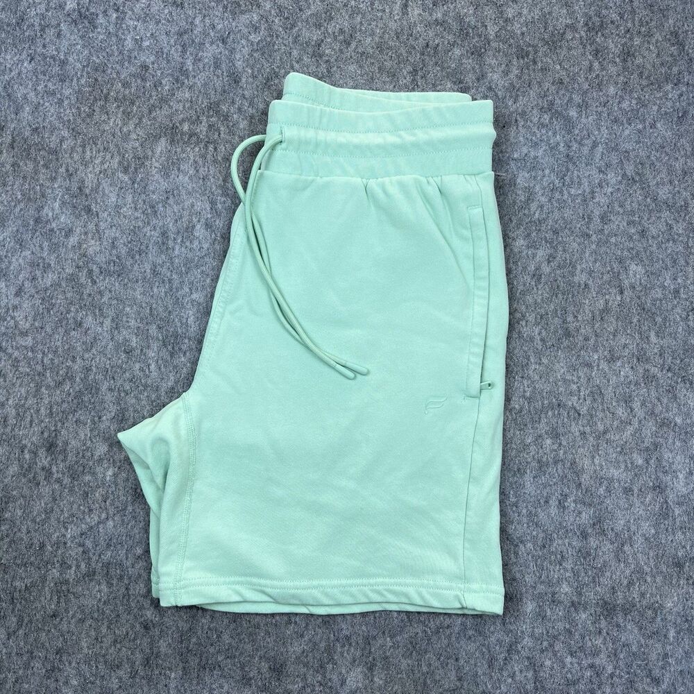 Fabletics Men's Athleisure Sweat Shorts Turquoise Fleece 7" Inseam Size Medium